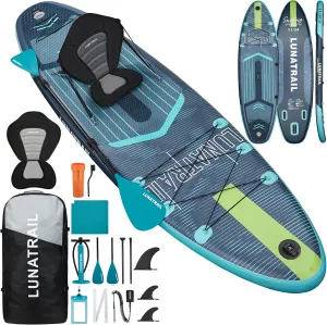 11'34" Extra Long/Extra Wide Premium Inflatable Stand Up Paddle Board (SUP)  Portable & Lightweight for Yoga, Surfing, Family Fun | Complete Kit with Paddle, Pump, Bag | Durable Design