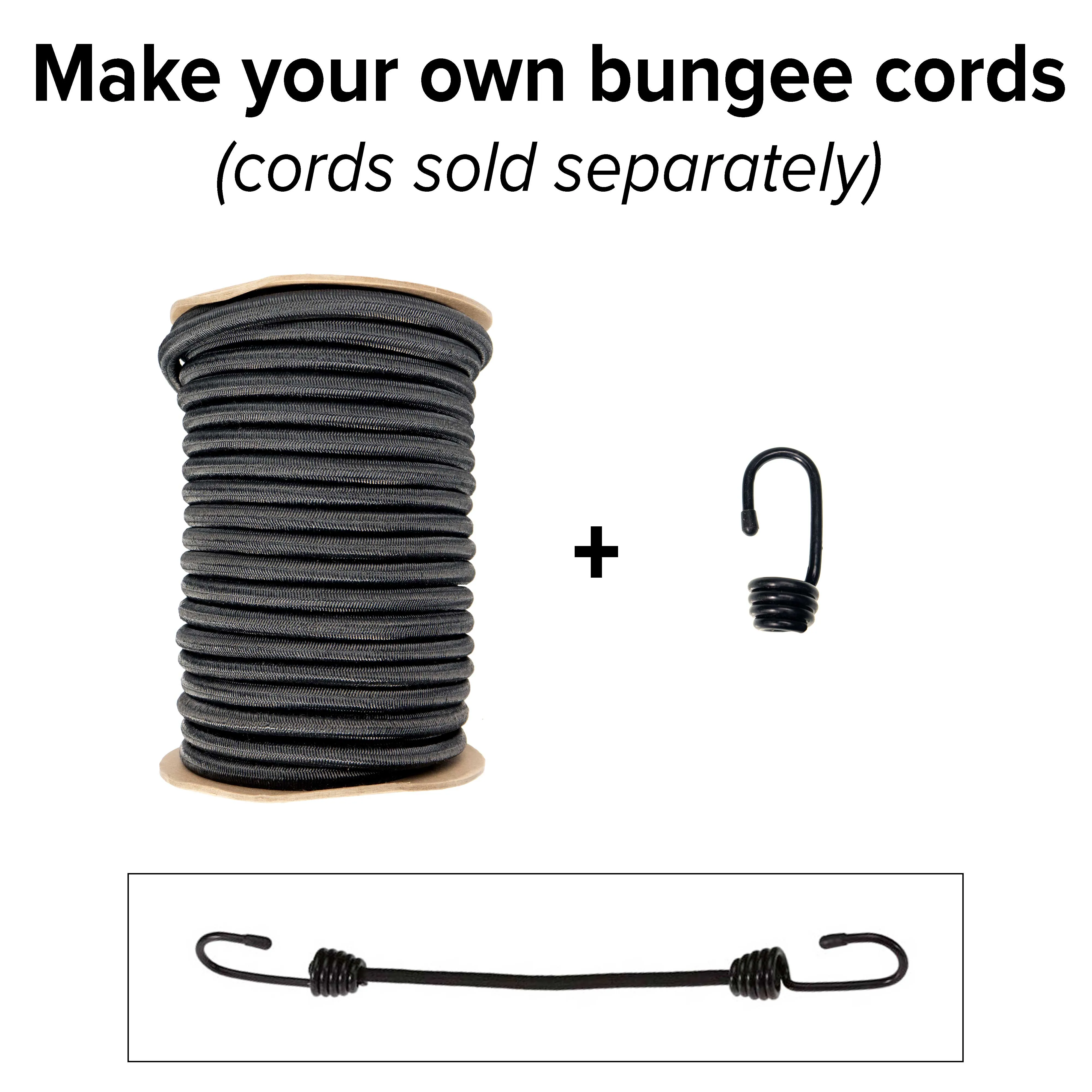 1/2''-12mm Black Polyester Shock Cord 100 ft