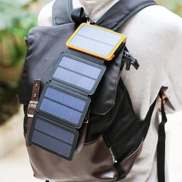 20000mAh Solar Power Bank With LED Flashlight Rainproof Dustproof Shockproof