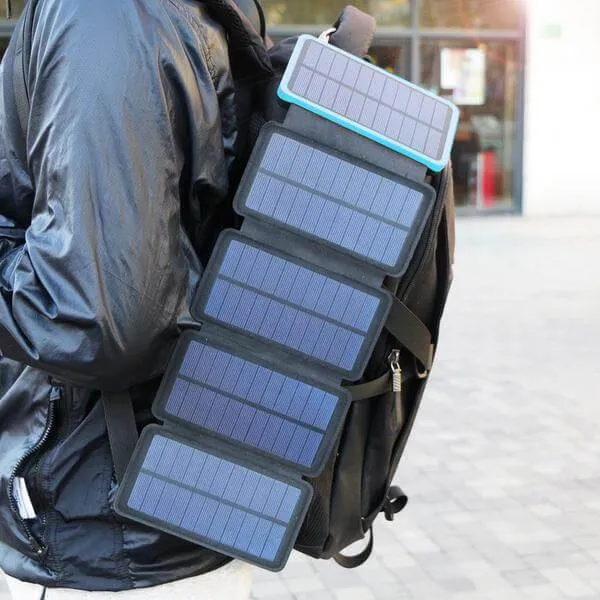 20000mAh Solar Power Bank With LED Flashlight Rainproof Dustproof Shockproof