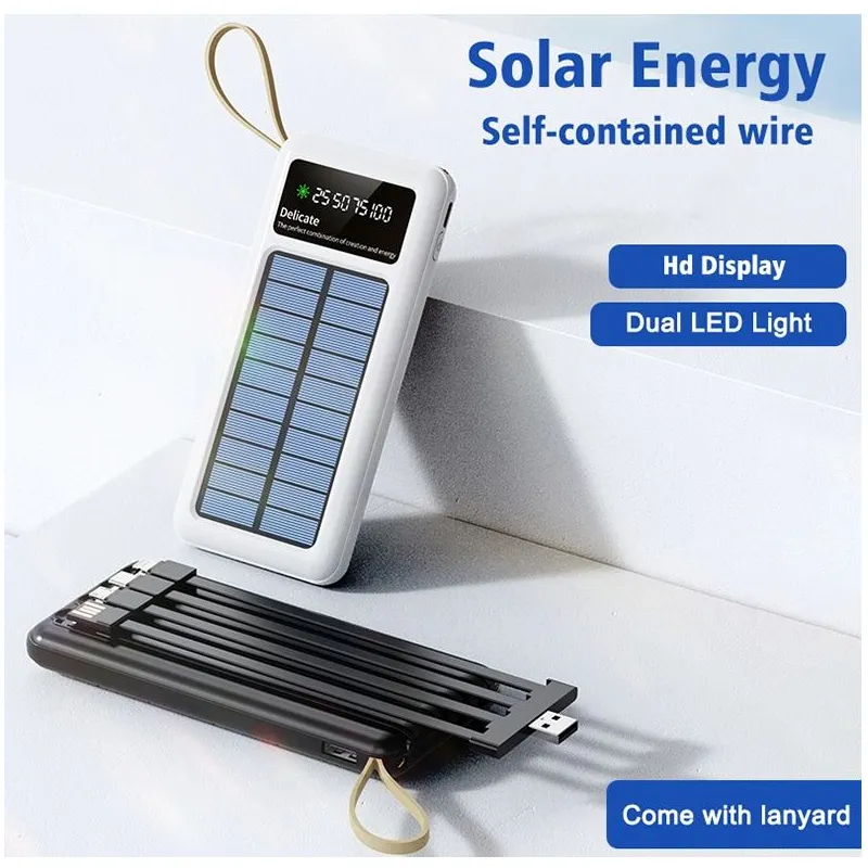 20000Mah Solar Powered Power Bank With Led Light As-50318