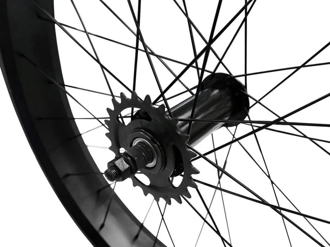 26" Fat Tire Coaster Brake Beach Cruiser Wheel Set (Black)