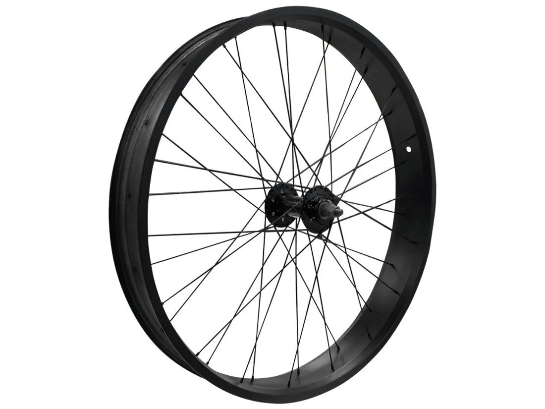 26" Fat Tire Single/7 Speed Beach Cruiser Wheel - Black - Rear Wheel Only