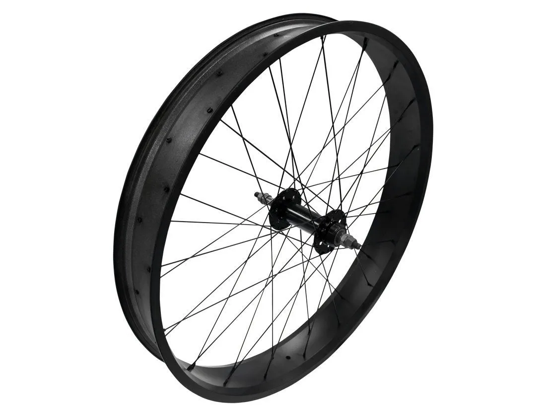 26" Fat Tire Single/7 Speed Beach Cruiser Wheel - Black - Rear Wheel Only