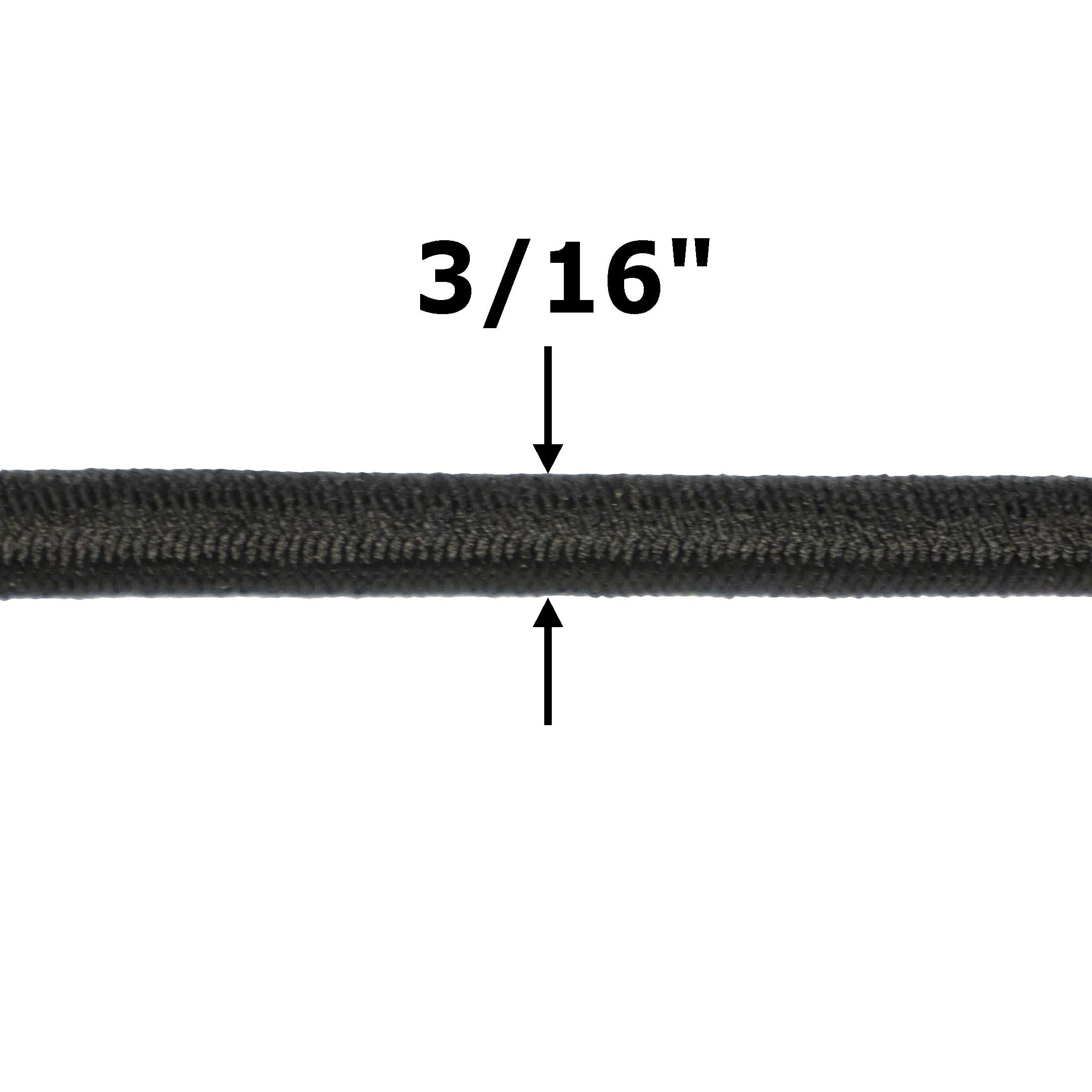 3/16''-5mm Black Polyester Shock Cord - Spool (500')