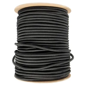 3/8''-9mm Black Polyester Shock Cord 50 ft