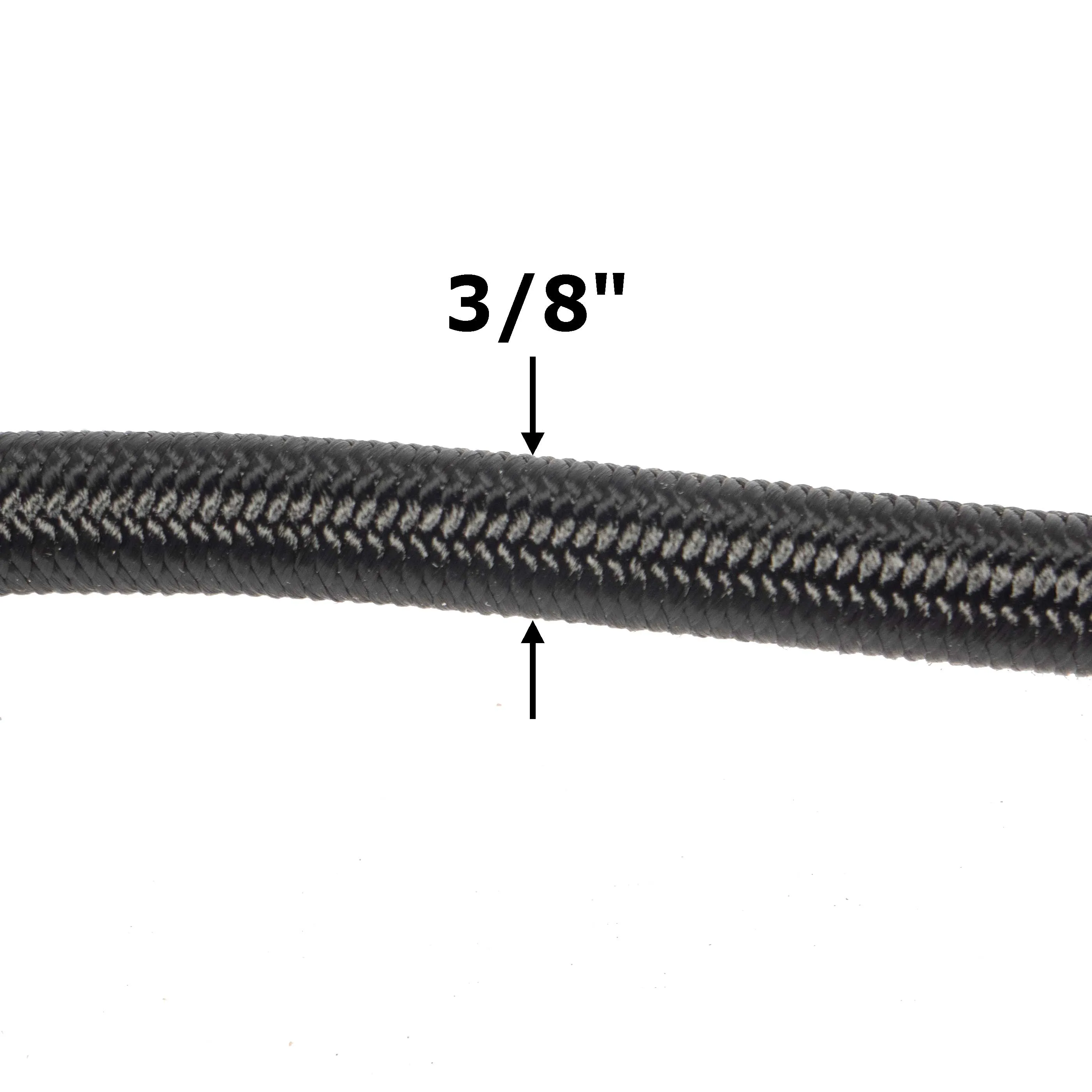 3/8''-9mm Black Polyester Shock Cord 50 ft