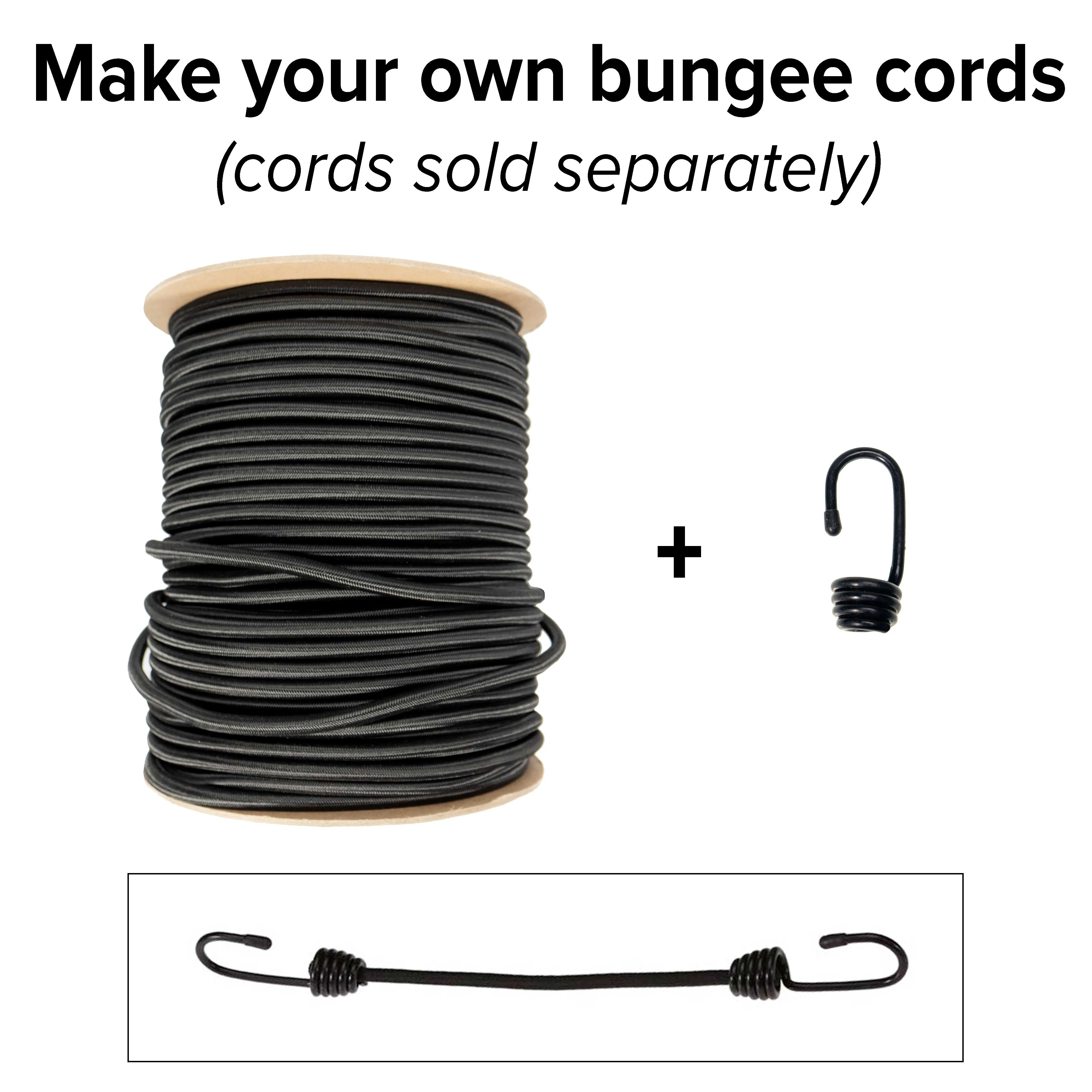3/8''-9mm Black Polyester Shock Cord 50 ft