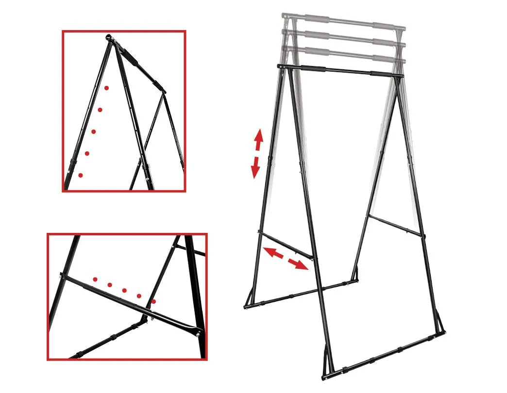 Adjustable Free-Standing Pull-Up Bar with Foam Grips