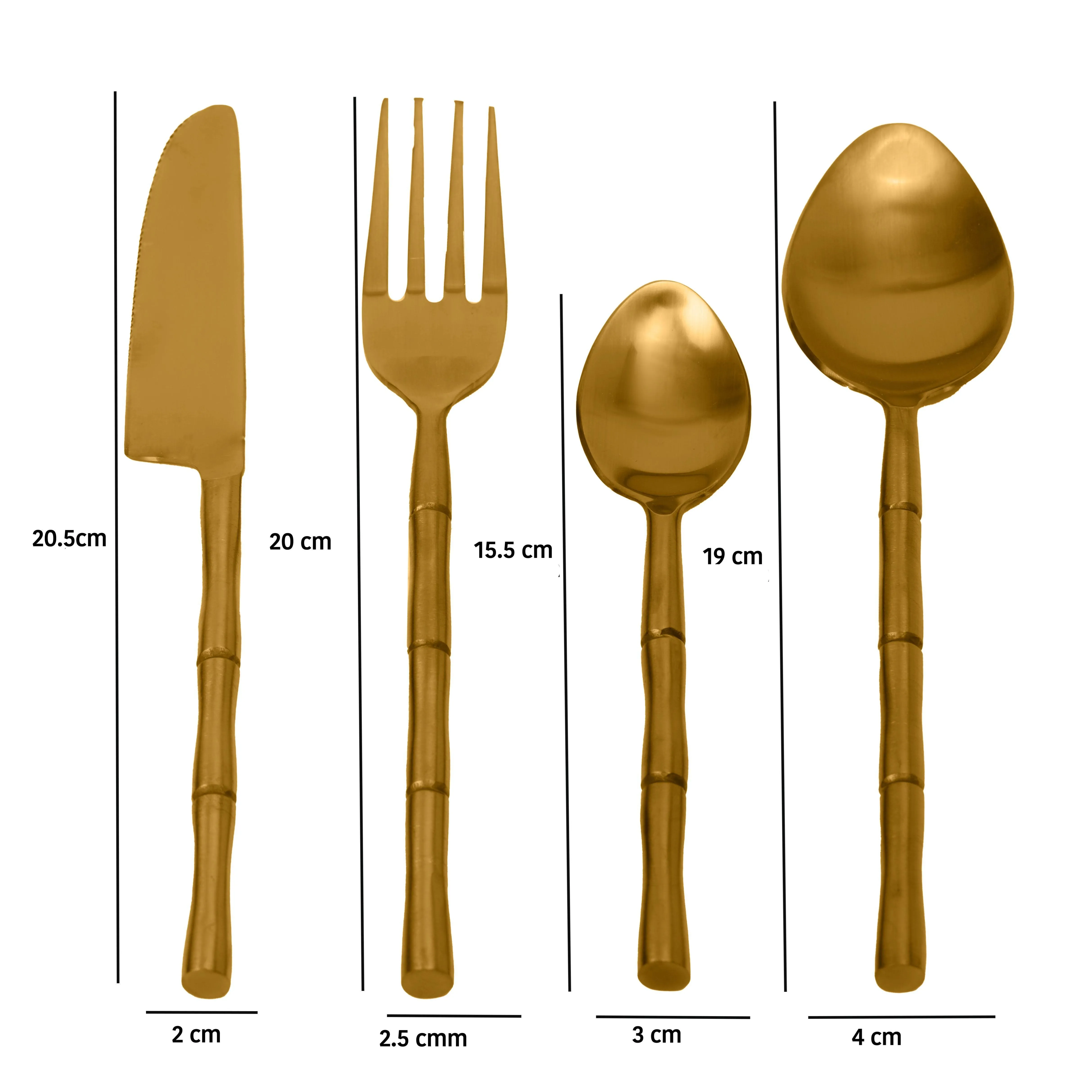 Bamboo Cutlery Set of 16 |  Spoon, Fork And Knife for Kitchen