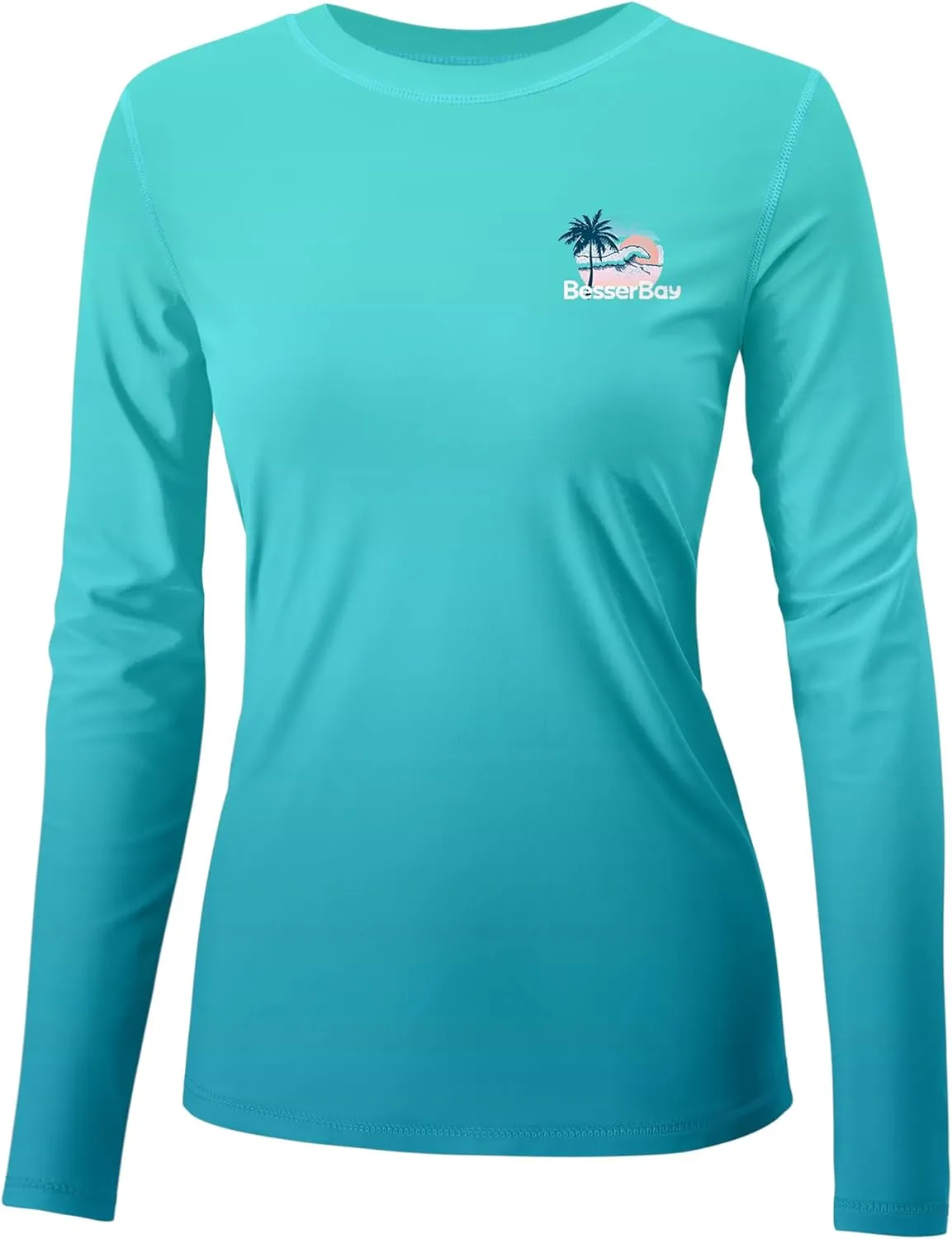 BesserBay Womens UPF 50  Long Sleeve Rash Guard Sun Protection Outdoor Performance Shirts for Hiking Swim Fishing
