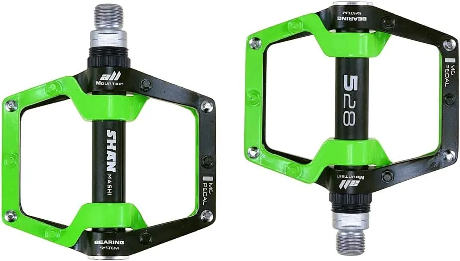 Bicycle Pedals-Aluminium Alloy Bicycle Pedals-Mountain Bike Pedals with Removable Non-Slip Studs 9/16