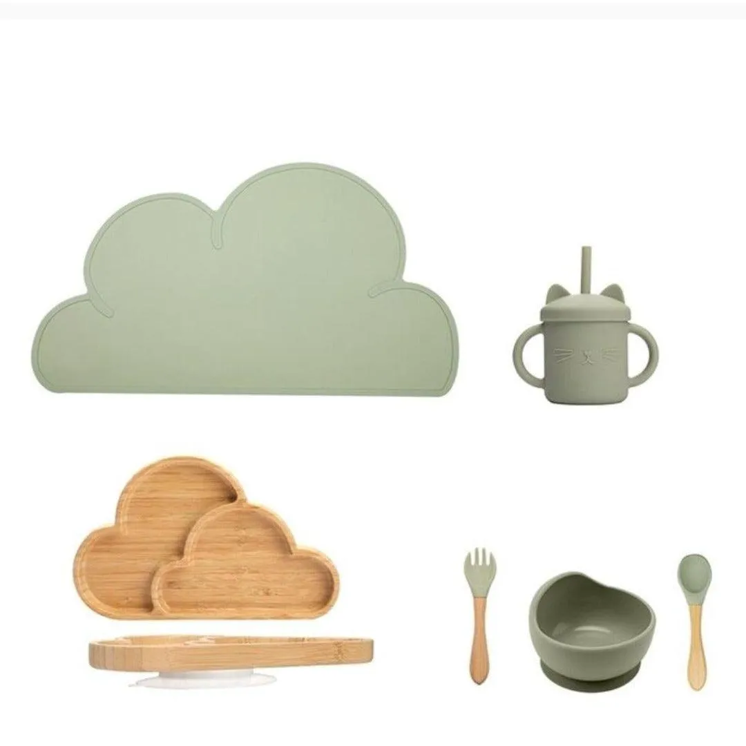 Cute Cloud and kitty Dinner Set