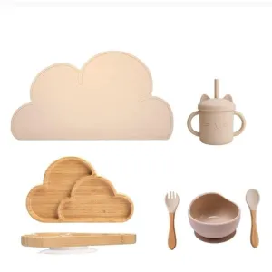 Cute Cloud and kitty Dinner Set