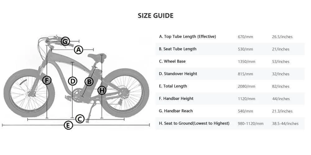 Ecotric Hammer 48V 750W Electric Fat Tire Beach Cruiser