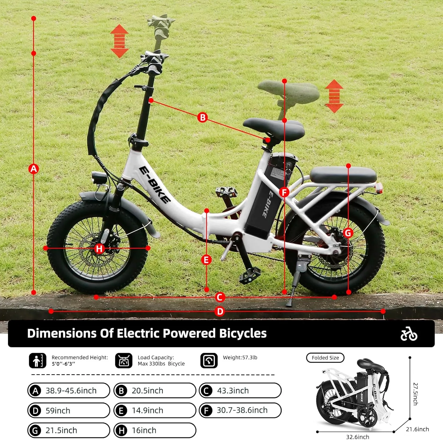 Electric Bike for Adults, 750W Long Range Foldable Ebike with One/Dual Removable Battery, 40-120 Mile/25-30MPH, 20"/16 Fat Tire Electric Bicycle