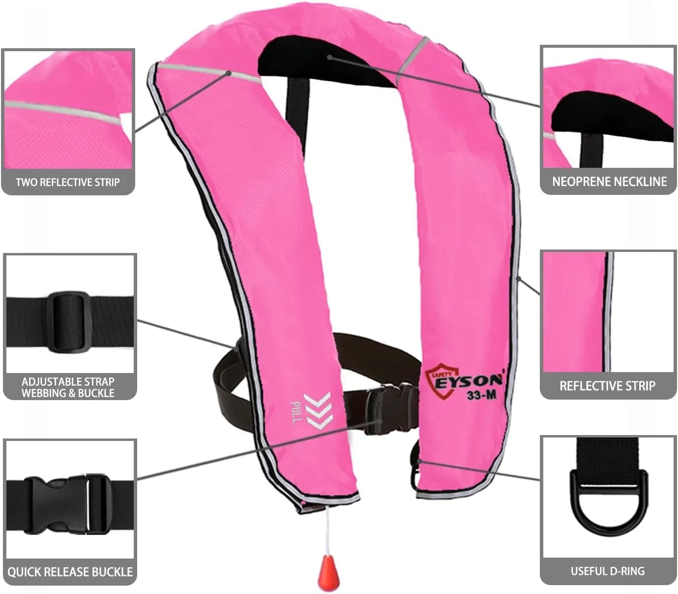 Eyson Inflatable Life Jacket Inflatable Life Vest for Adult Classic Manual