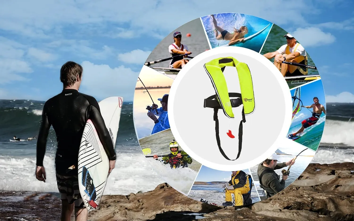 Eyson Inflatable Life Jacket Inflatable Life Vest for Child Classic Automatic