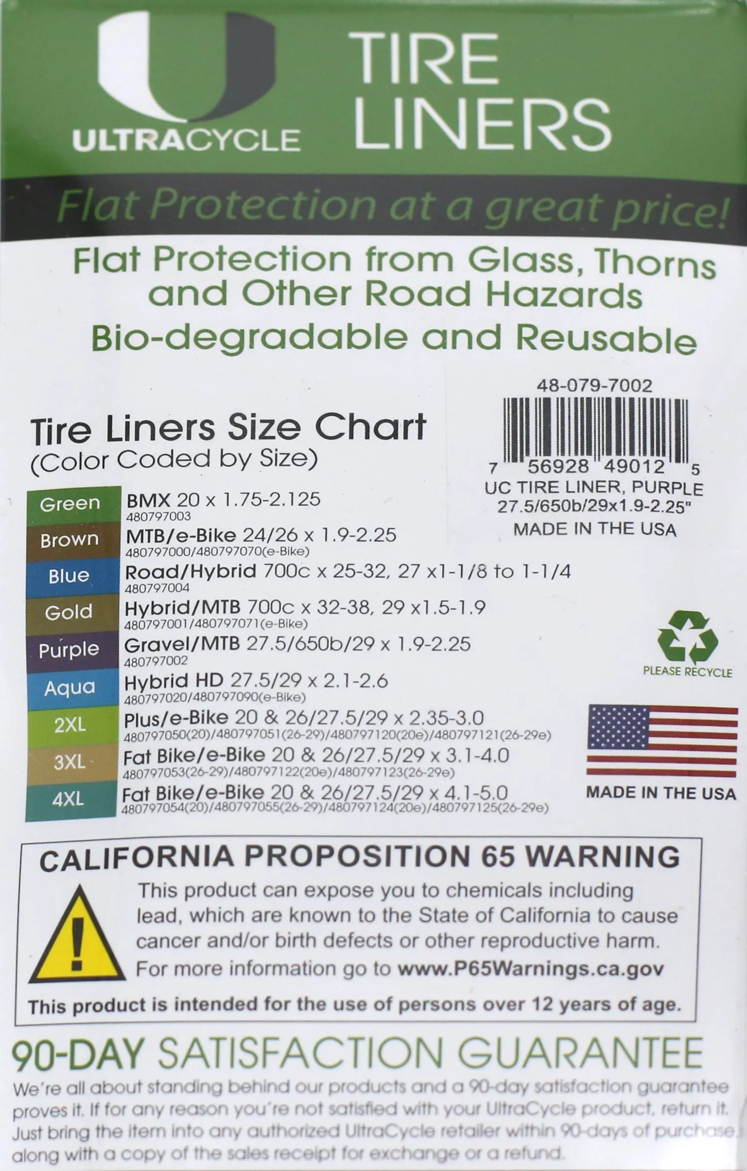 Fat Tire Liners Lime 20 x 2.35 - 3.0 - Tube Protector - Thorn Proof liner