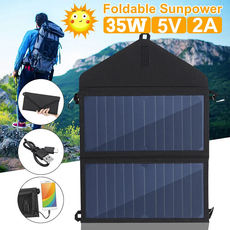 Folding 35W Solar Panel Power Outdoor Cells for Smartphones