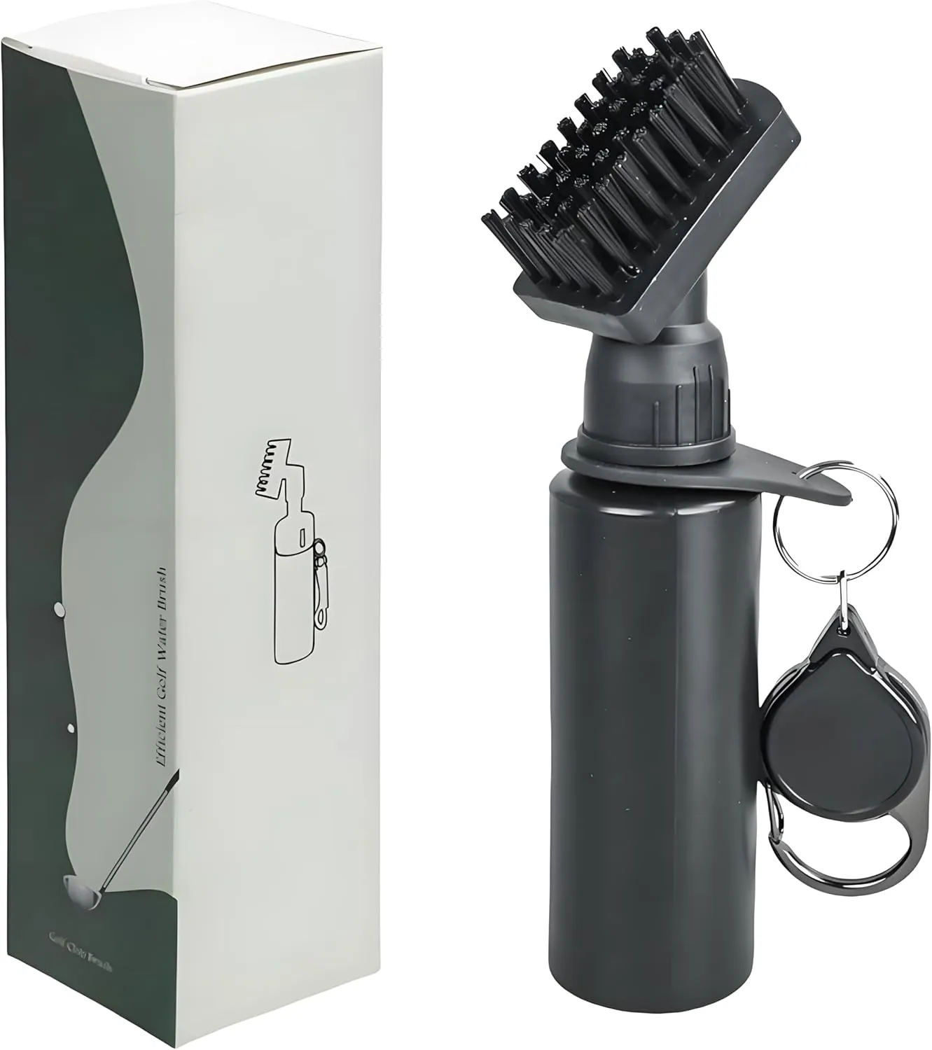 Golf Club Cleaner Brush with Scalable Retainer Clip and Squeeze Water Bottle 7.5 Inches Holds 4 Ounces of Water, Essentials Golf Accessories for Men, Best Golf Gifts for Men