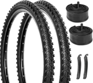 Hycline Mountain Bike Replacement Tire: 26x1.95 inch (52-559mm) Premium Butyl Rubber Puncture-Resistant Folding Bicycle Tire Compatible with MTB Off-Road Bike