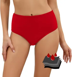 Leoparts Period Swimwear Leakproof Bikini Bottoms Black High Waisted Coverage Swimsuit Bottom for Girls Teens Women