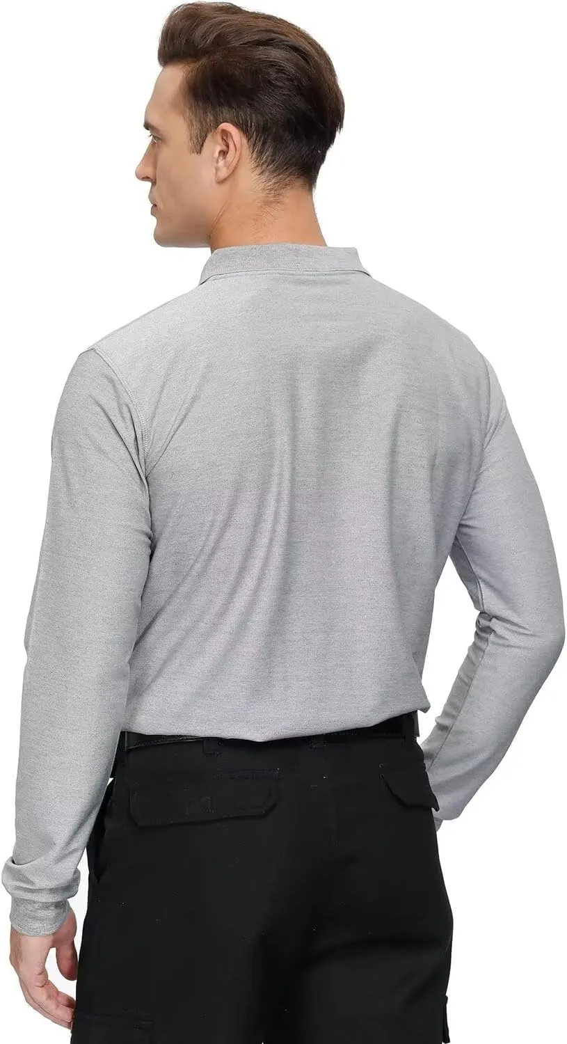 Men's Golf Polo Shirts M-6XL, Cotton Blend Moisture Wicking Performance Casual Collared Shirts