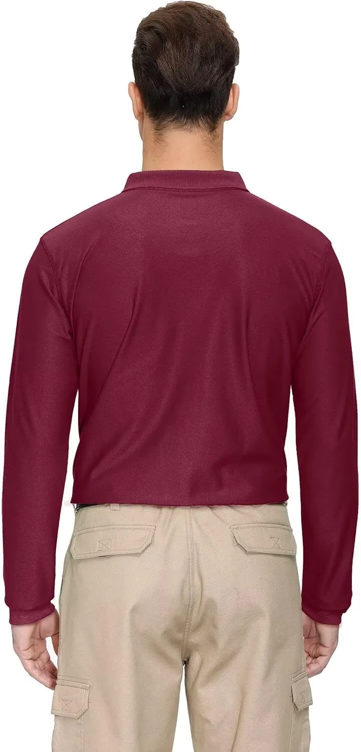 Men's Golf Polo Shirts M-6XL, Cotton Blend Moisture Wicking Performance Casual Collared Shirts