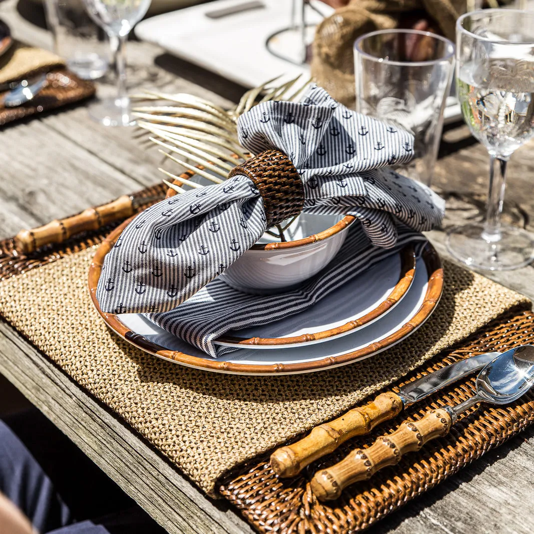 Natural Bamboo Cutlery Set (Dessert, Silver)