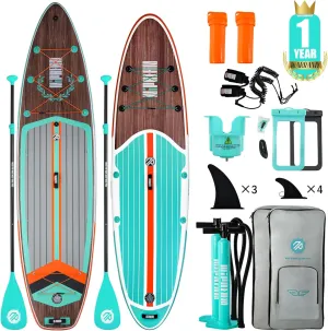Niphean Inflatable Paddle Board, Niphean Inflatable Stand Up Paddle Board with Durable SUP Accessories, 11' and 10'6'' Stable Inflatable Paddle Boards for Adults & Youth of All Skill Levels