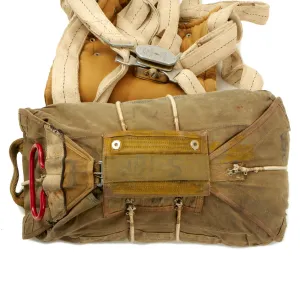 Original British WWII RAF Observer Pilot's Irvin Parachute Harness With American Type A-3 Reserve Chute - Dated 1943