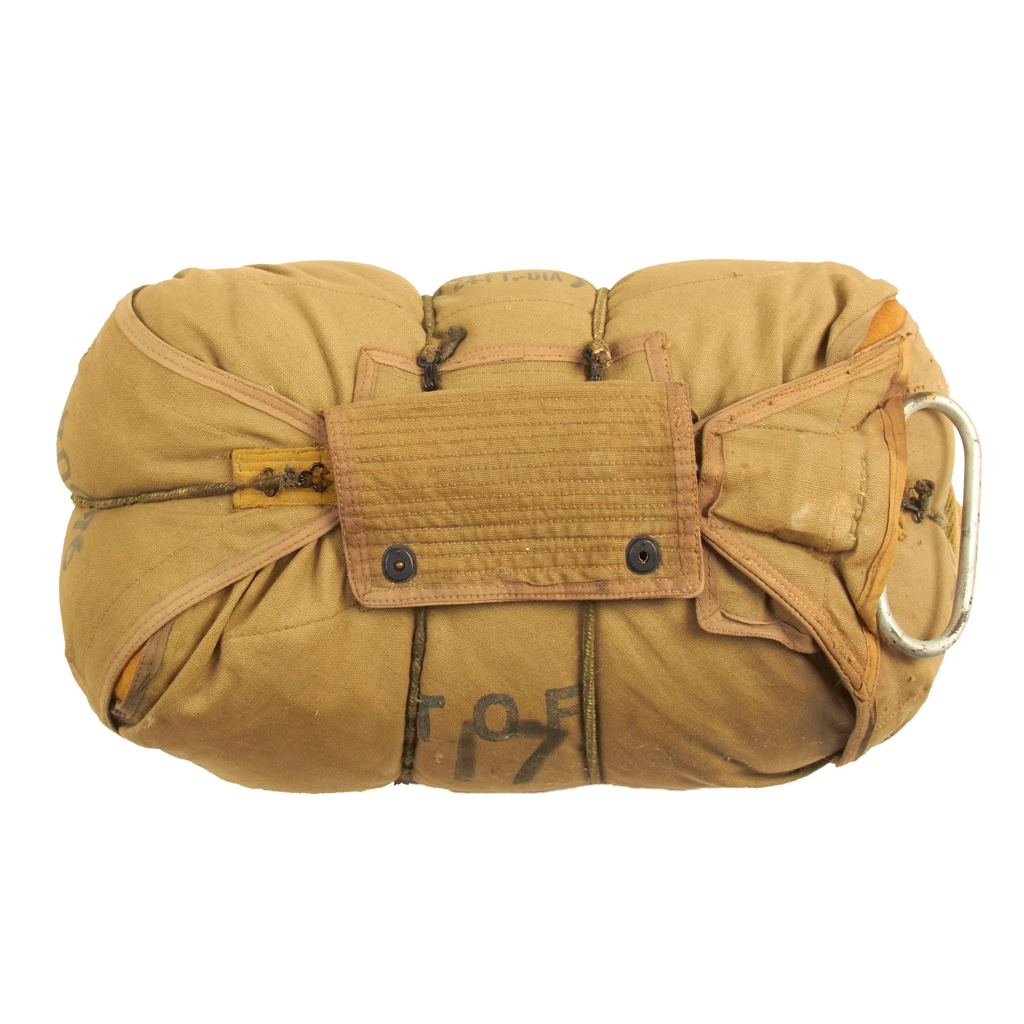 Original U.S. WWII Army Airborne T-5 Main & Reserve Parachute Packs with Rigging - Dated 1943 & 1944
