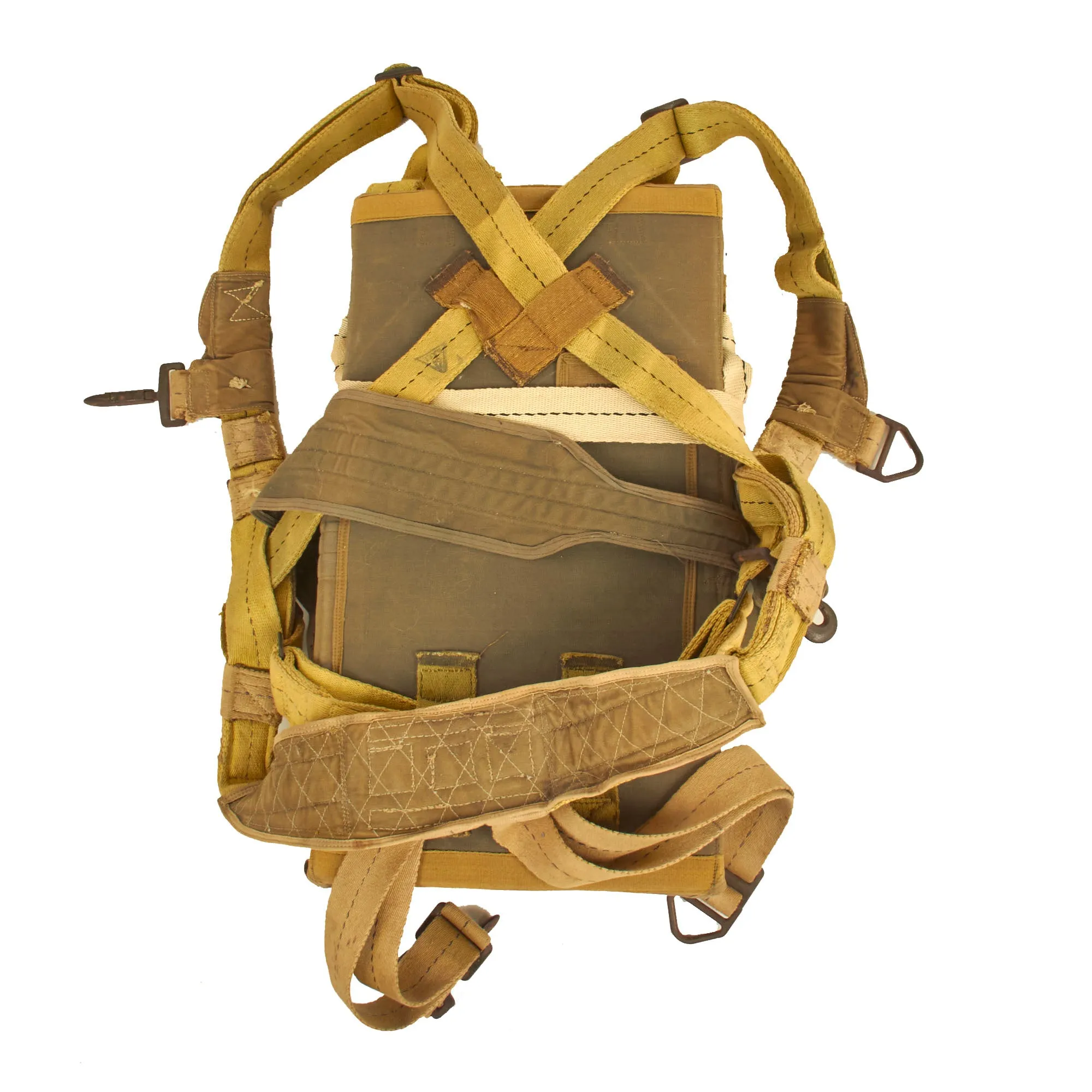 Original U.S. WWII Army Airborne T-5 Main & Reserve Parachute Packs with Rigging - Dated 1943 & 1944