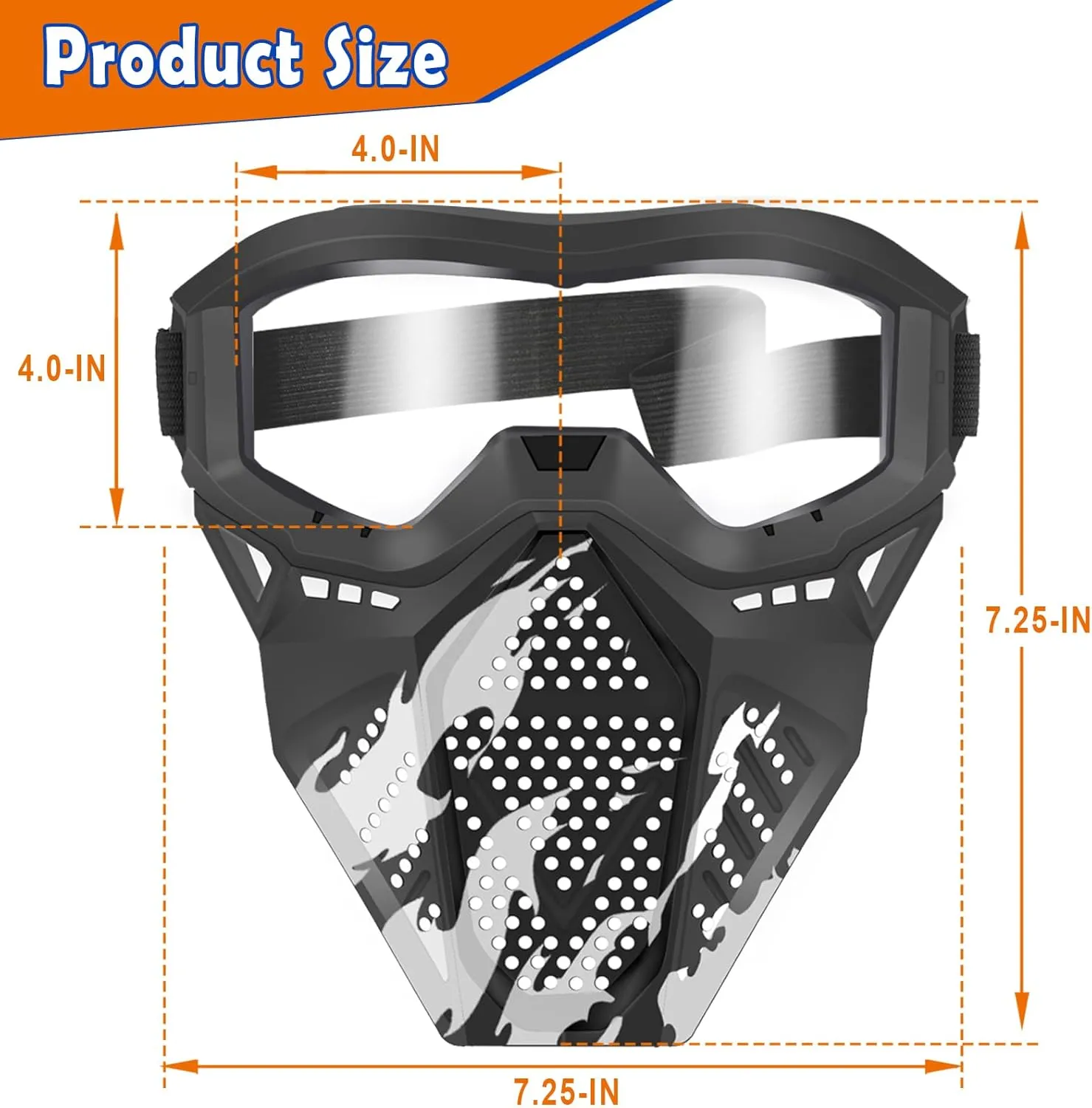 POKONBOY 4 Pack Tactical Mask for Kids, Safety Goggles Compatible with Nerf Rival, Apollo, Zeus, Khaos, Atlas, & Artemis Blasters Age 8  Years Old