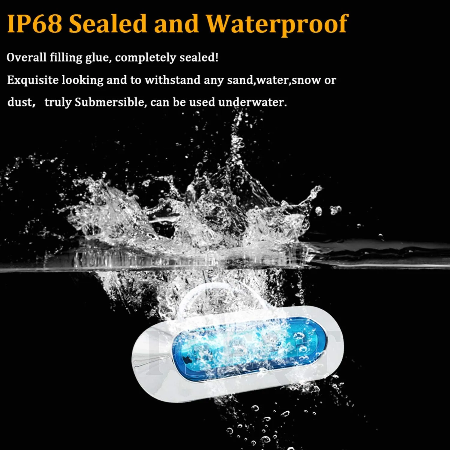 PSEQT 3.8'' Waterproof LED Lights - Courtesy, Interior, Deck, Navigation, Transom, Stern, Cabin Lighting for Pontoon, Fishing Boat, Kayak, Sailboat, Bass Boat - 12V/24V (Blue, 4Pcs)
