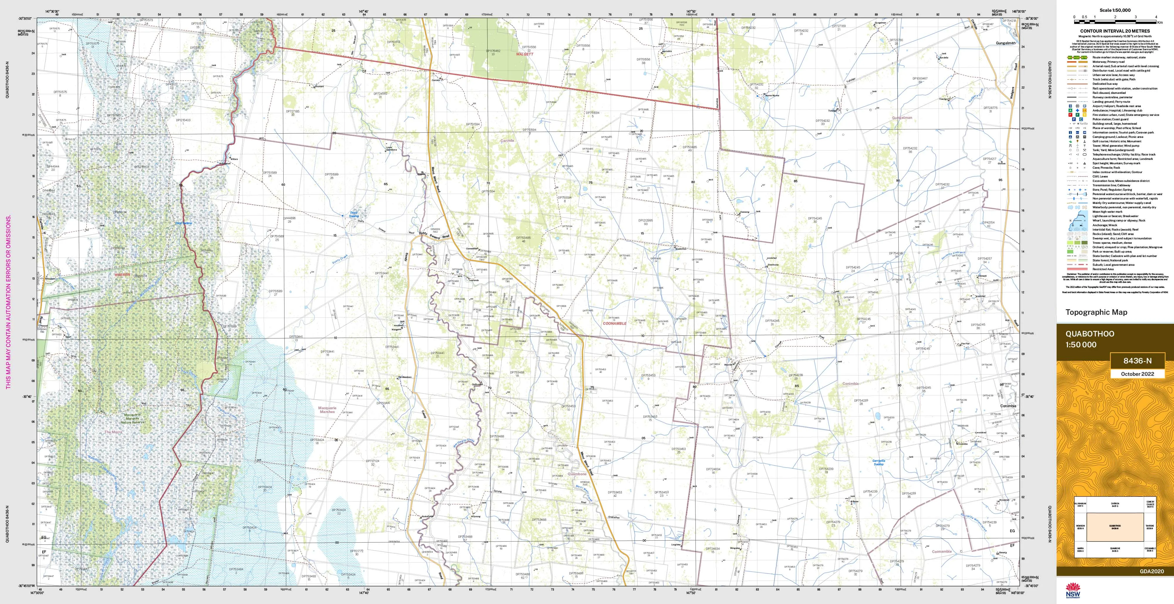 Quabothoo 8436-N Topographic Map 1:50k