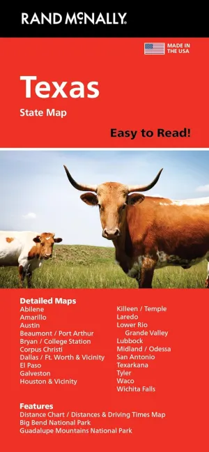 Rand McNally Easy to Read: Texas State Map Map  Folded Map, February 15, 2024