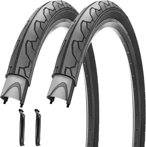SIMEIQI 26x1.95 Slick Bike Tires (50-559) or with 26" Bike Tubes 32mm Schrader Valve Suitable for 26 x 1.90 26 x 1.95 26 x 2.0 26 x 2.125 Bicycle Tires and Tubes for City Road Bicycles