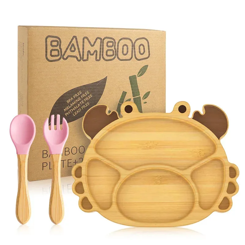 Snappy Bamboo Suction Plate & Cutlery Set – Eco-Friendly Baby Essentials
