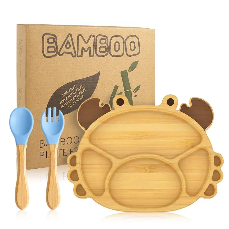 Snappy Bamboo Suction Plate & Cutlery Set – Eco-Friendly Baby Essentials