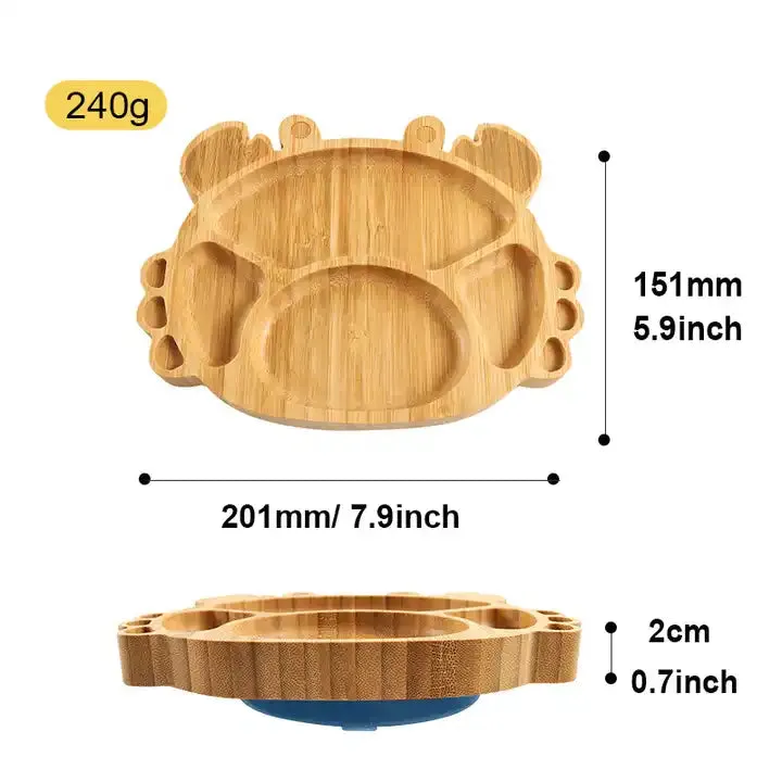 Snappy Bamboo Suction Plate & Cutlery Set – Eco-Friendly Baby Essentials