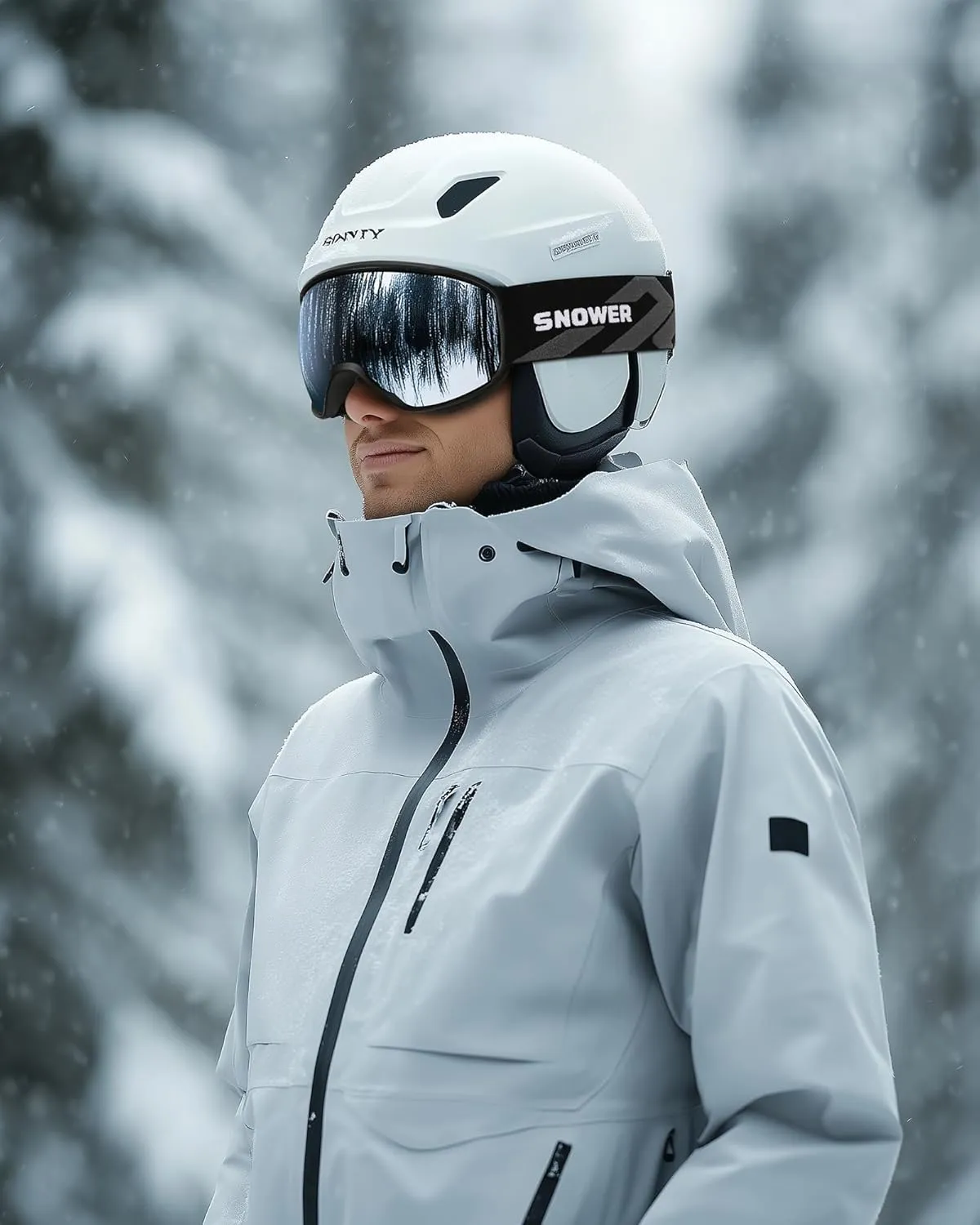 SNOWER Ski Goggles, Spherical OTG Anti-Fog Snow Goggles, HD Snowboard Goggles with UV400 Protection for Men, Women, and Youth