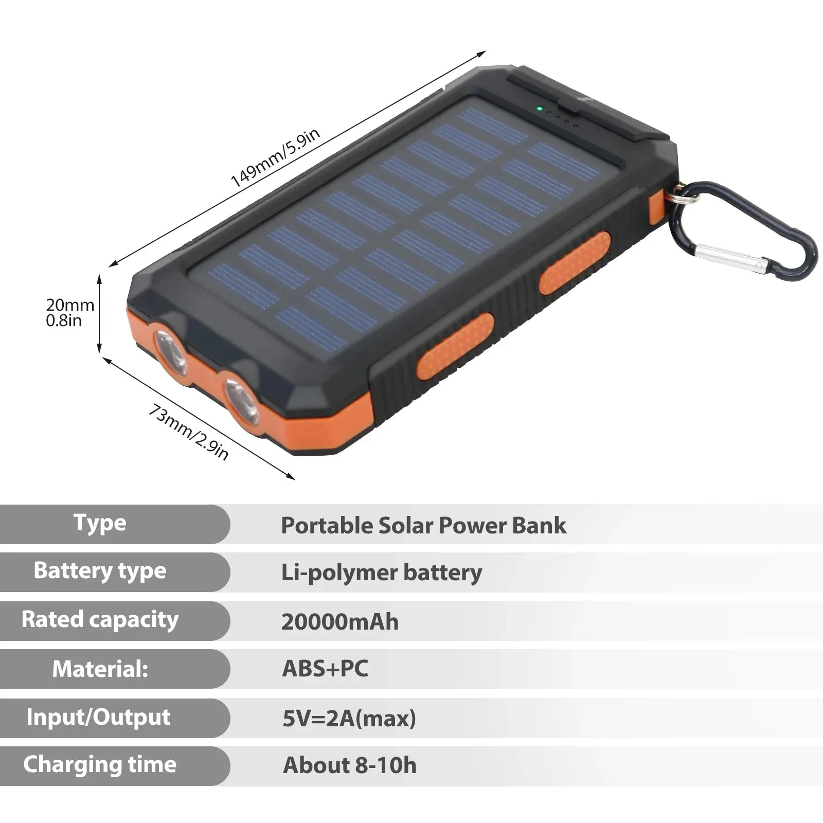 Solar Portable Charger with LED