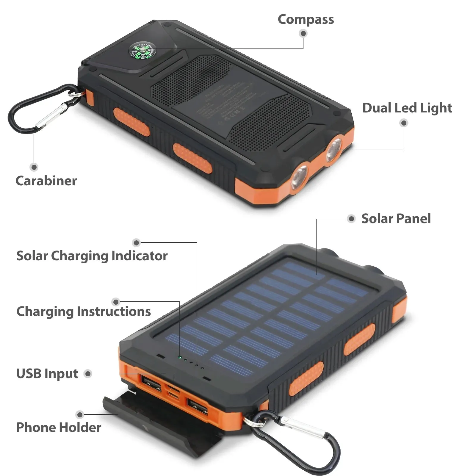 Solar Portable Charger with LED