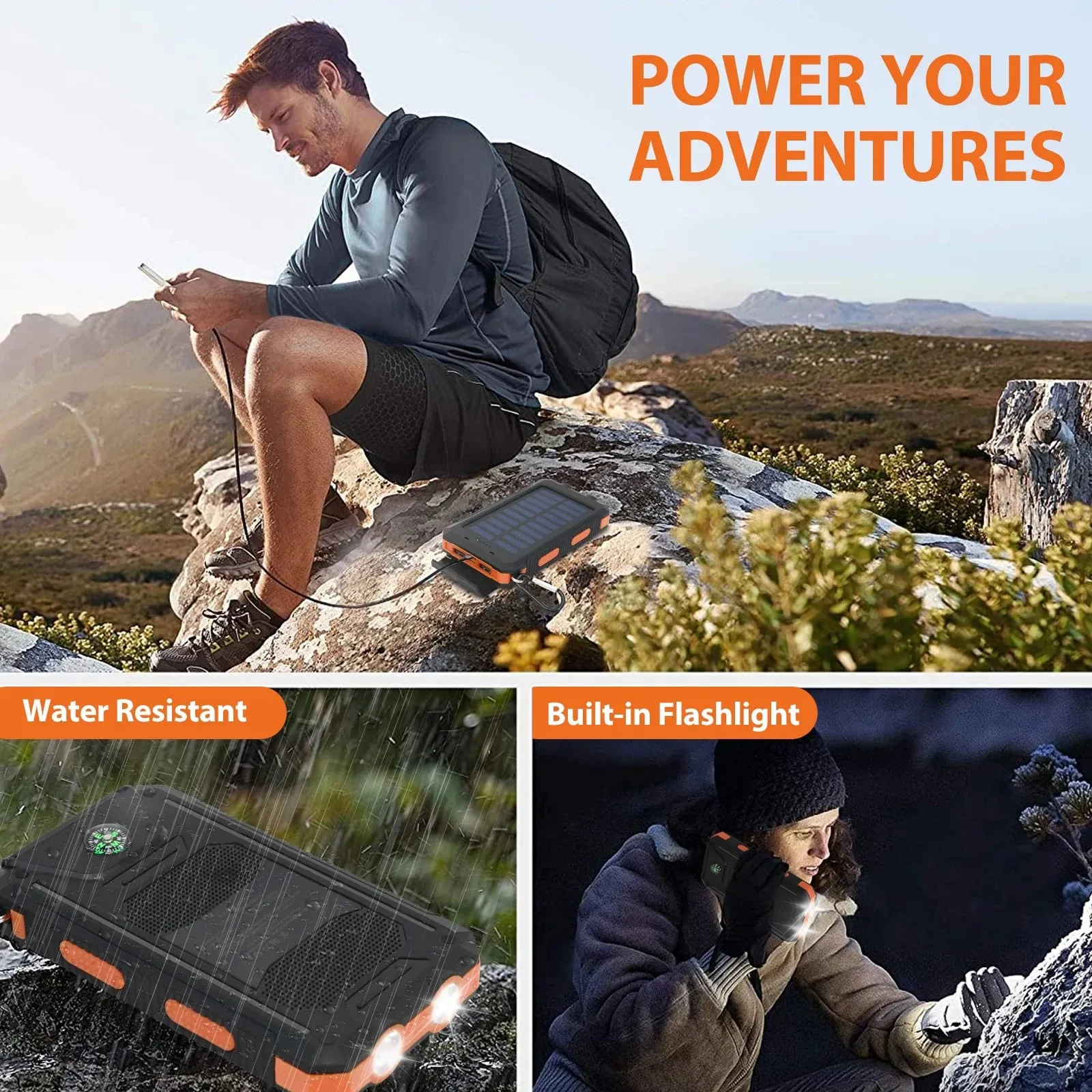 Solar Portable Charger with LED