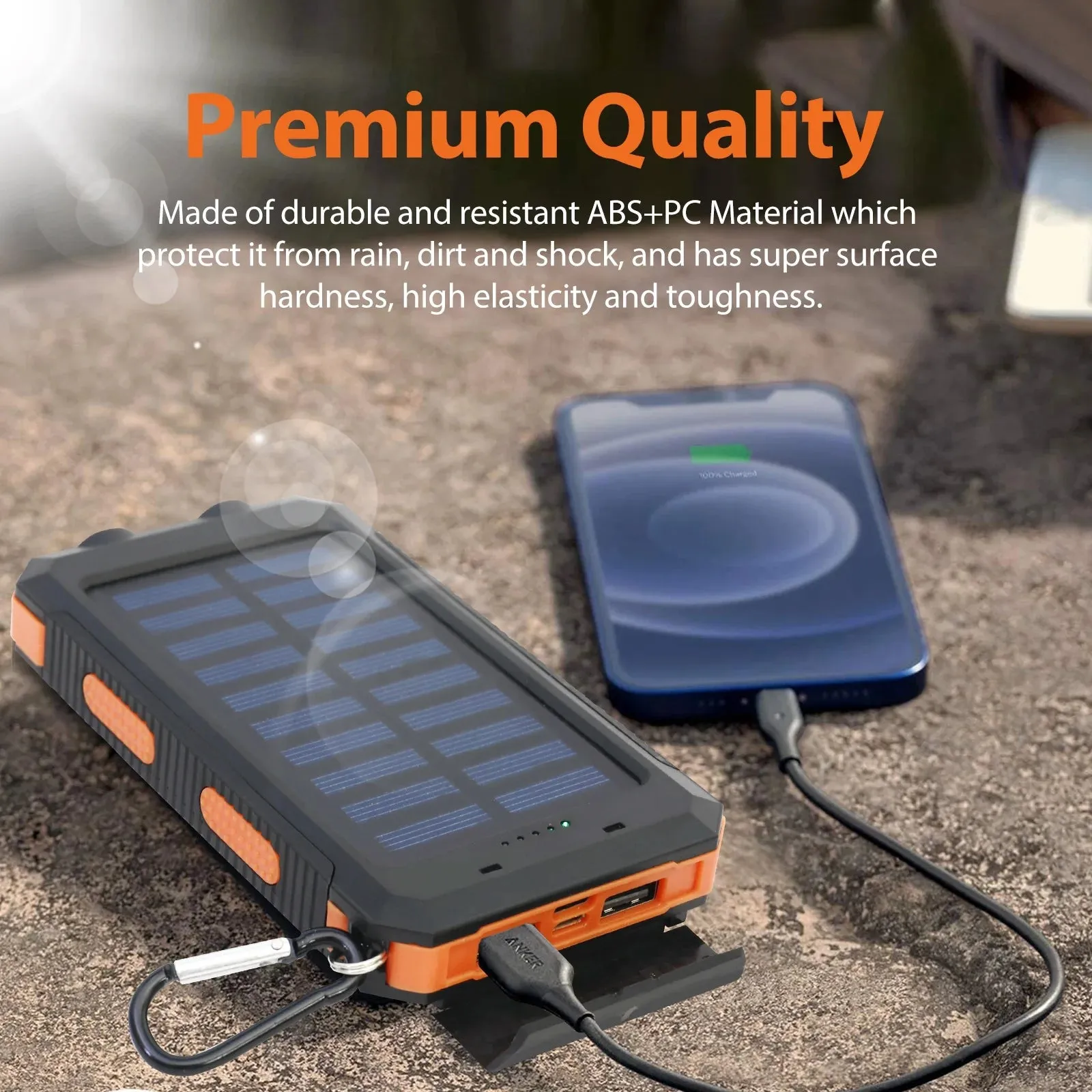 Solar Portable Charger with LED