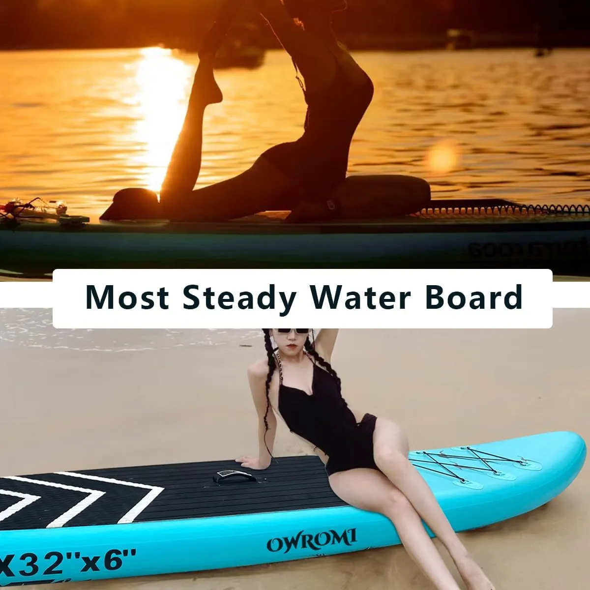 SUP Inflatable Stand Up Paddle Board 10'6" Ultra-Light Thick Paddleboard for All Skill Levels ISUP Paddle Board with Accessories, 10/6 Inflatable Paddle Boards for Adults & Youth