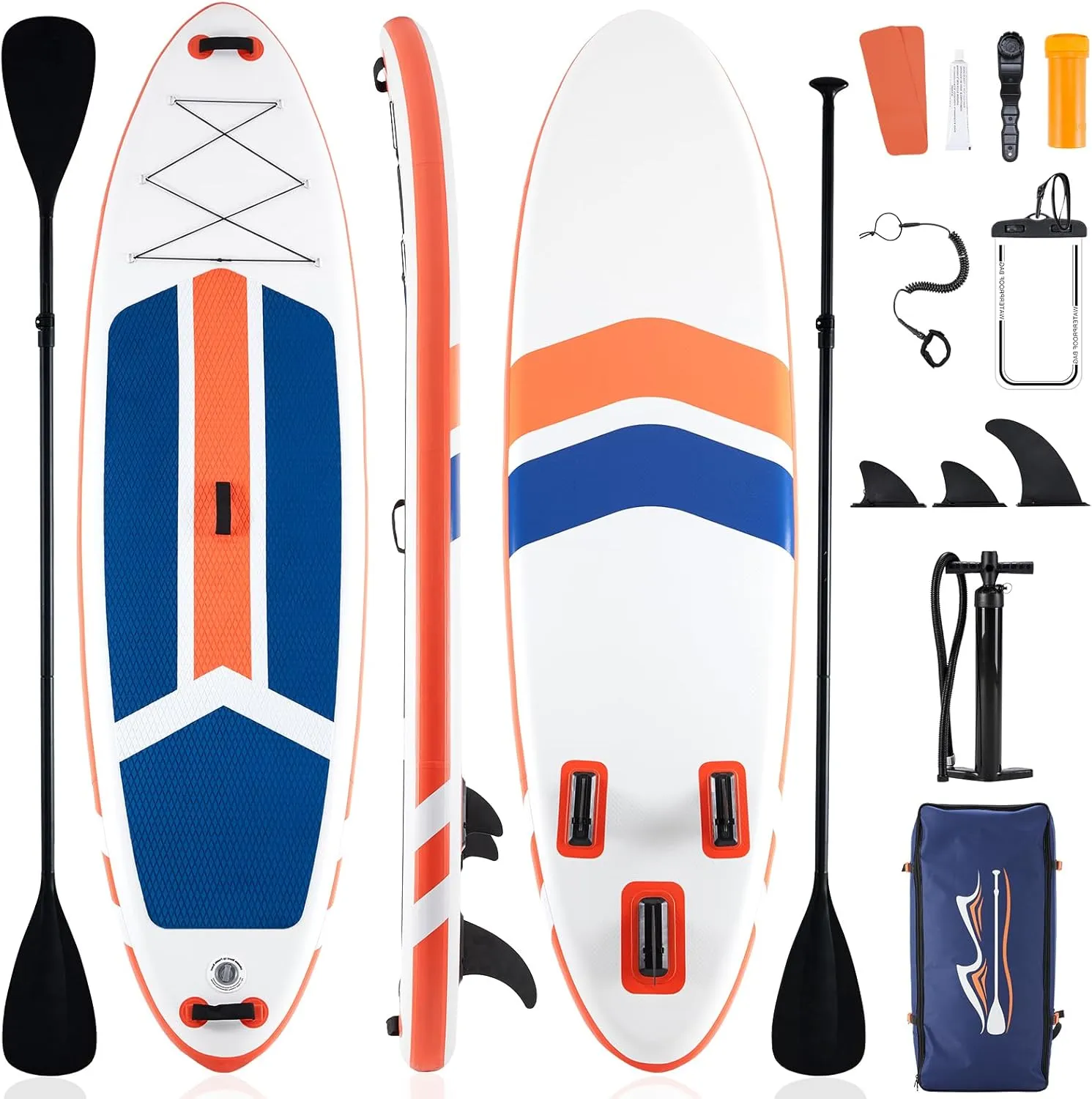 Sweetcrispy Inflatable Stand Up Paddle Board with Premium SUP Paddleboard Accessories,2-in-1 Paddle,Wide Stable Design,Non-Slip Comfort Deck for Adults & Youth of All Skill Levels