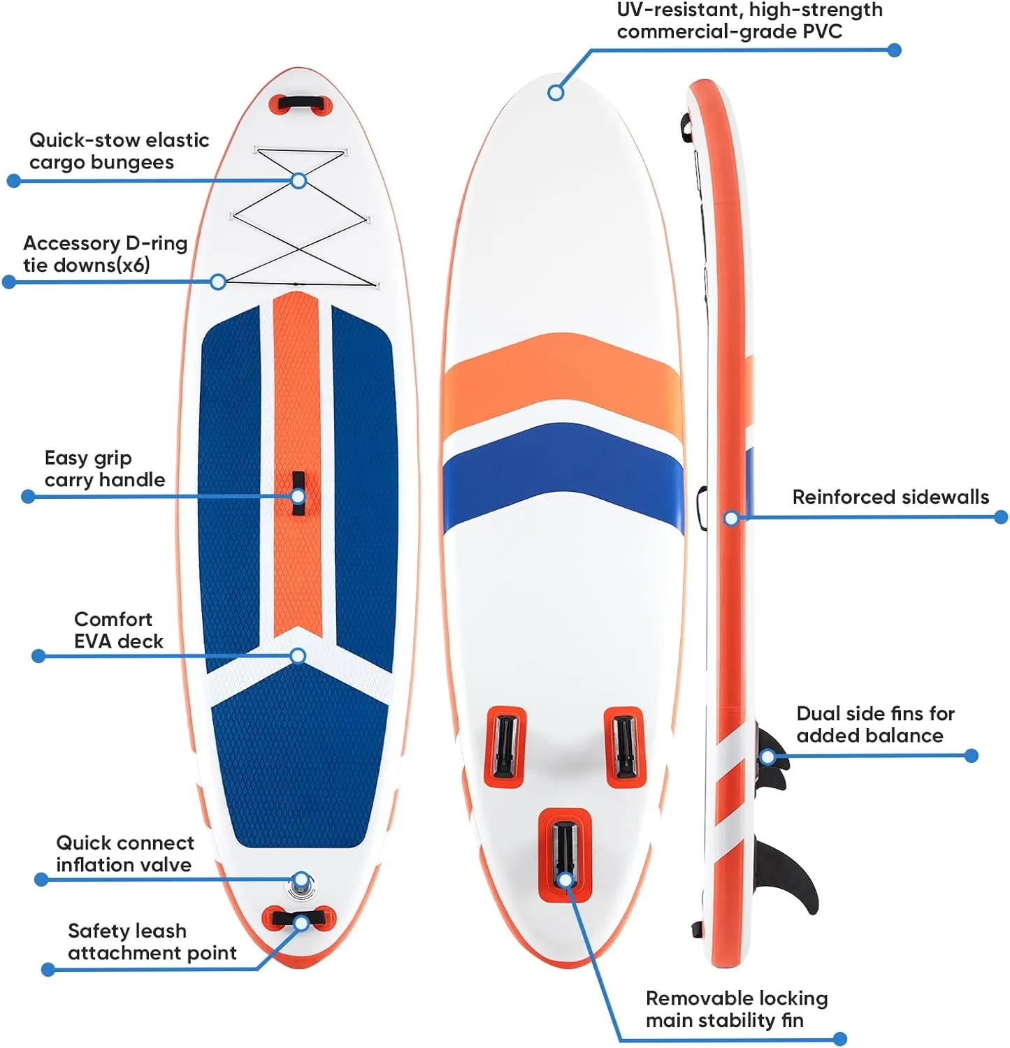 Sweetcrispy Inflatable Stand Up Paddle Board with Premium SUP Paddleboard Accessories,2-in-1 Paddle,Wide Stable Design,Non-Slip Comfort Deck for Adults & Youth of All Skill Levels
